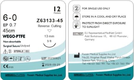 PTFE 6-0 (0,7) 45 см Обр.-реж. 3/8 13 мм Неокраш.